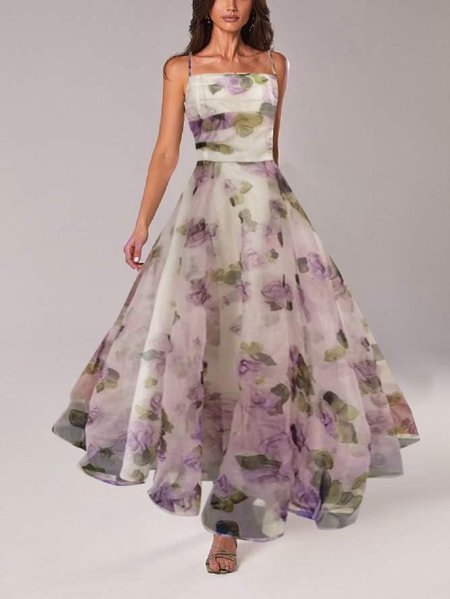 

Floral Elegant Strapless Wedding Guest Dress, Purple, Wedding Guest Dresses