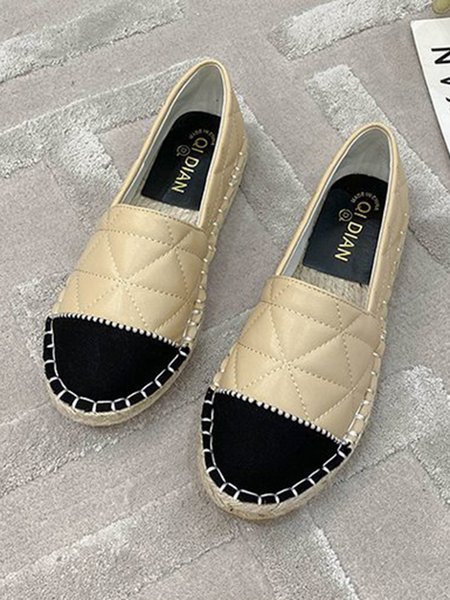 

Pearl Beaded Panel Elegant Espadrilles, Apricot, Flats