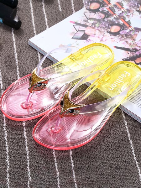 

Summer Vacation Fox Animal Beach Flip-Flops, Red, Slippers
