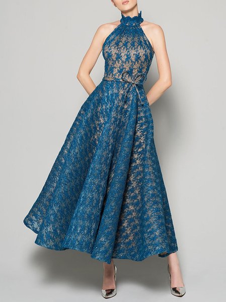 

Wedding Plain Party Guest Dress, Blue, Maxi Dresses
