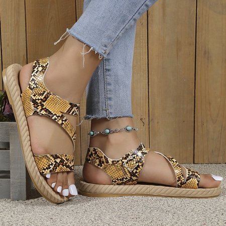 

Floral Snake Casual Beach Sandals, Snakeskin, Sandals