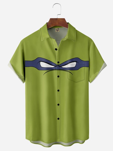 

Figure Chest Pocket Short Sleeves Casual Shirts, Green, Men Shirts
