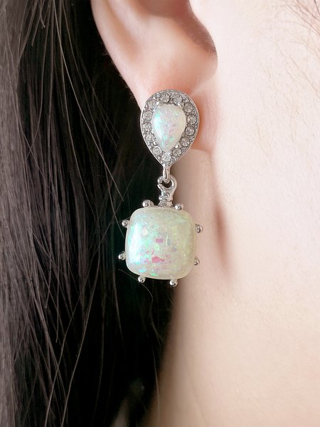 

Urban Elegance Blue Crystal Diamond Earrings Everyday Women's Jewelry, White, Earrings