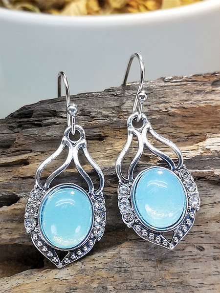 

Casual Blue Crystal Diamond Earrings Urban Daily Women's Jewelry, Lake blue, Earrings