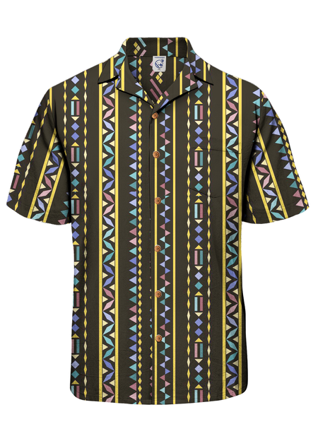 

Hardaddy® Cotton Geomatric Resort Shirt, Black, Short Sleeve Shirts
