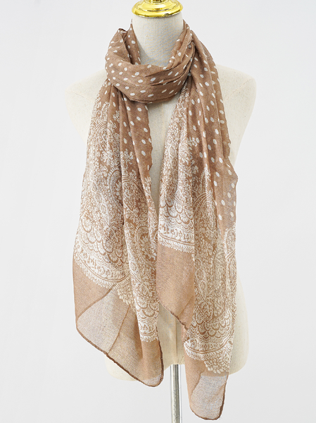 

Boho Silk Ethnic Pattern Scarf Shawl Holiday Beach Women, Khaki, Women Scarves & Shawls