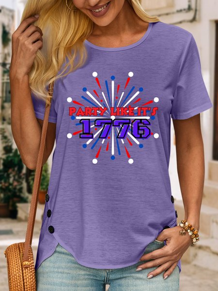 

Lilicloth X Kat8lyst Party Like It's 1776 Women's T-Shirt, Purple, T-shirts