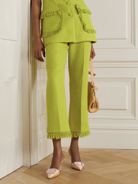 

Plain Elegant Regular Fit Fashion Pants, As picture, Pants