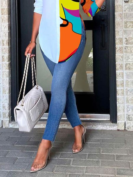 

Tight Plain Urban Denim Jeans, Blue, Jeans