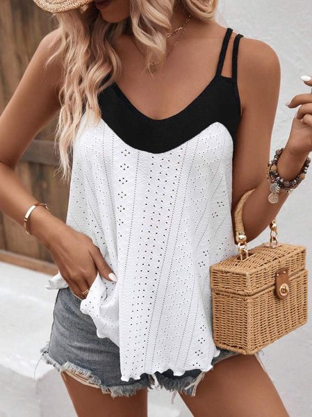 

Spaghetti Plain Simple Cami, White, Tanks & Camis