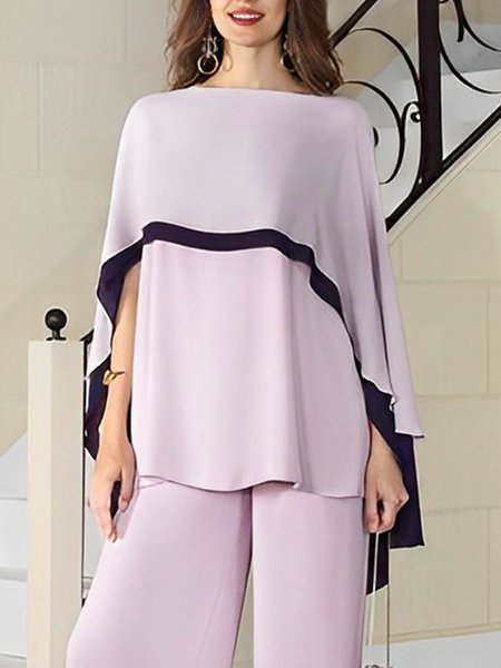 

Casual Loose Color Block Shirt, Pink, Blouses and Shirts