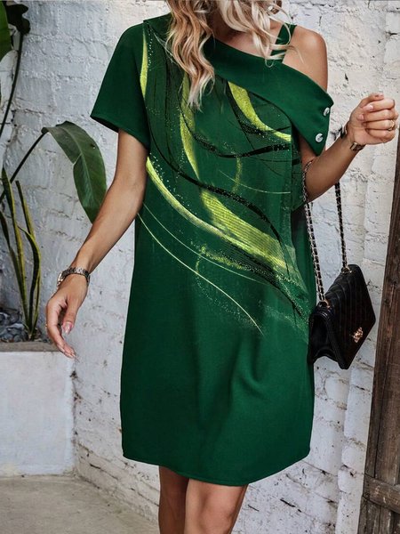 

Asymmetrical Ombre Vacation Dress, Green, Formal Dresses