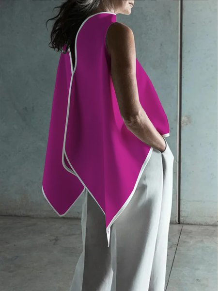 

Turtleneck Color Block Regular Fit Urban Shirt, Rose red, Blouses and Shirts