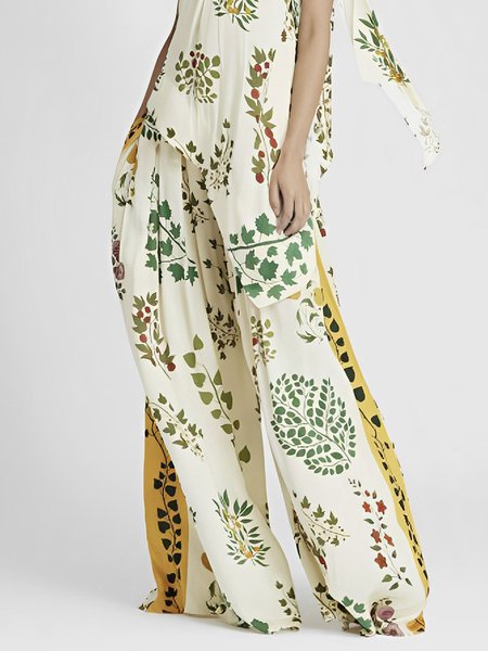 

Plants Elegant Loose Fashion Wide leg Pants, Apricot, Pants