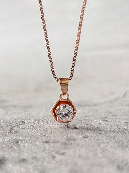 

Casual Zircon Pendant Necklace Wedding Party Rose Gold Women's Jewelry, Necklaces