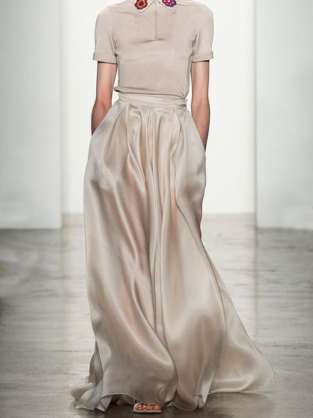 

Plain Regular Fit Elegant Fashion Pants, Apricot, Pants