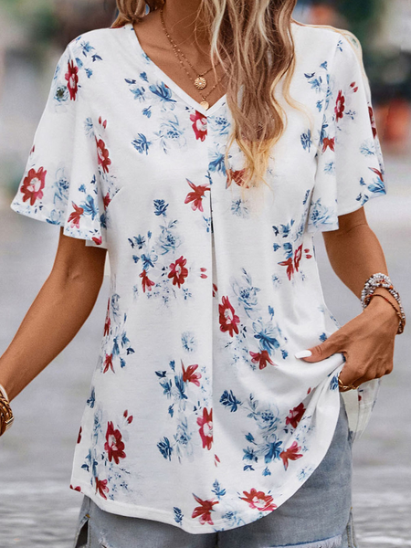 

Casual Loose Jersey Shirt, White, Shirts & Blouses
