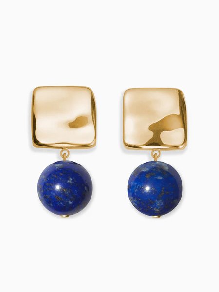 

Urban Metal Natural Stone Geometric Earrings Party Women's Jewelry, Royal blue, Earrings