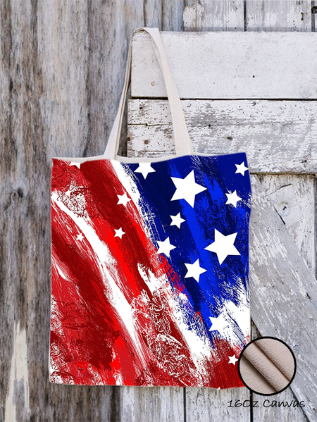 

Women's America Flag Print Shopping Tote, As picture, Bags