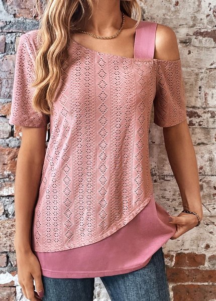 

Plain Others Casual Split Joint Shirt, Pink, Shirts & Blouses