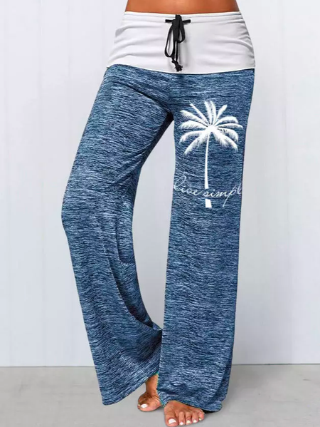 

Vacation Loose Yoga Exercise Trousers Casual Trousers, Blue, Pants