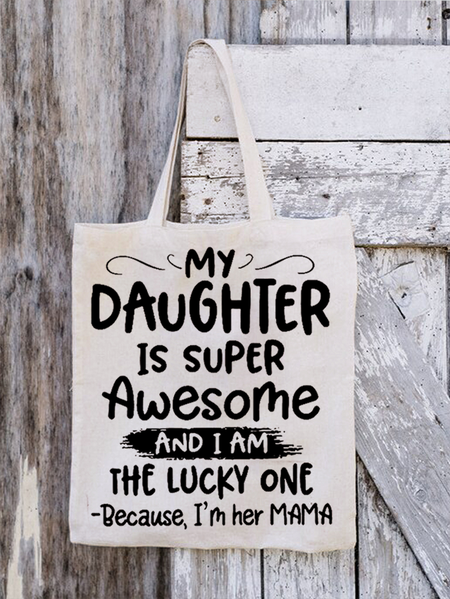 

Women's My Daughter Is Super Awesome Shopping Tote, White, Bags
