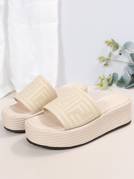 

Flyweave Casual Platform Resort Sandals, Off white, Sandals