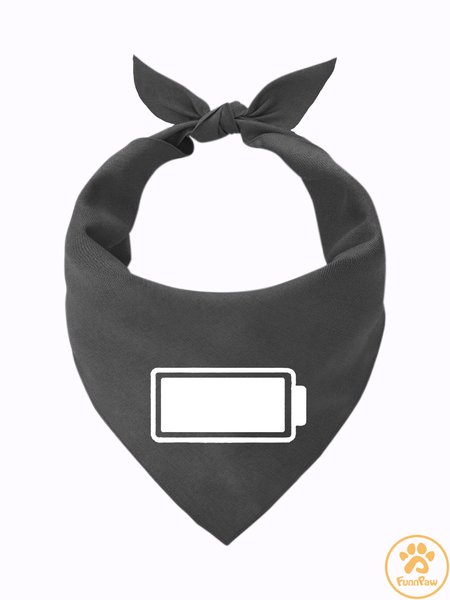 

Funny Full Power Matching Dog Print Bib, Gray, Pet Bandanas