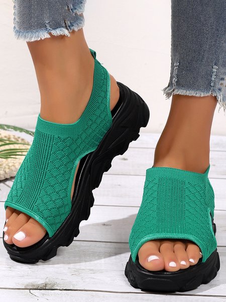 

Green Flyknit Sports Sandals, Sneakers