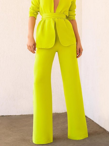 

Regular Fit Urban Plain Fashion Pants, Yellow, Pants