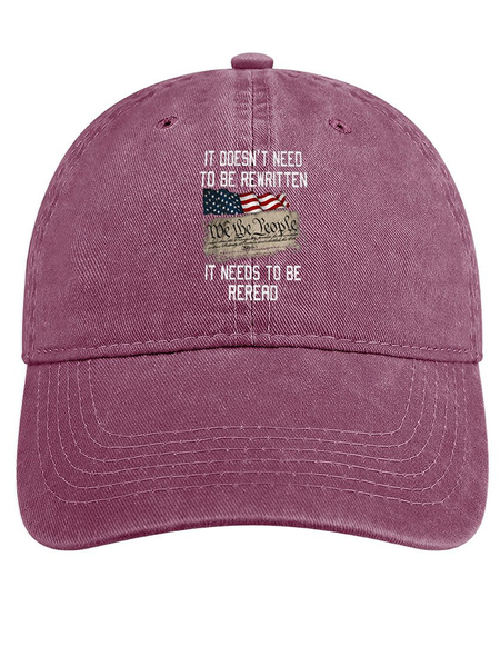 

It Doesn't Need To Be Rewritten Men's Adjustable Denim Hat, Wine red, Men's Hats