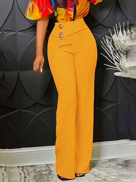 

Regular Fit Plain Elegant Fashion Pants, Orange, Pants