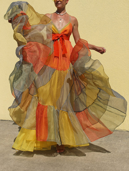

Party Vintage Geometric Loose Dress, As picture, Maxi Dresses