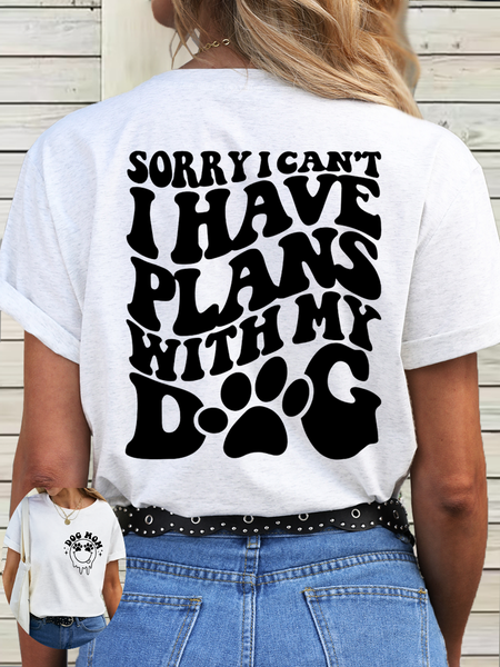 

Women's Dog Mom Cotton T-Shirt, White, T-shirts