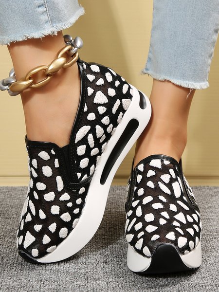 

Casual Breathable Mesh Glitter Slip On Shoes, Black, Sneakers