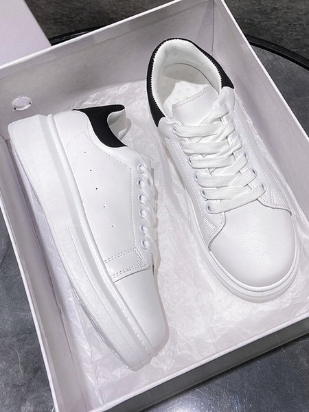 

Solid Color Casual Sneakers, Black, Sneakers