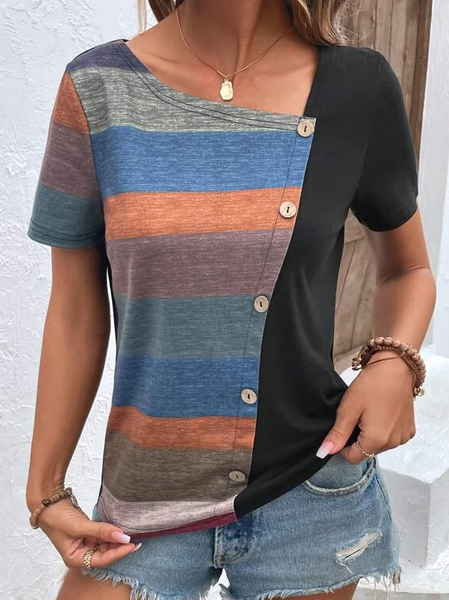 Casual Others Knitted Loose T Shirt