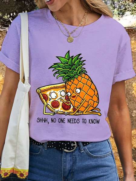 

Women's Funny No One Need To Know Cotton T-Shirt, Purple, T-shirts