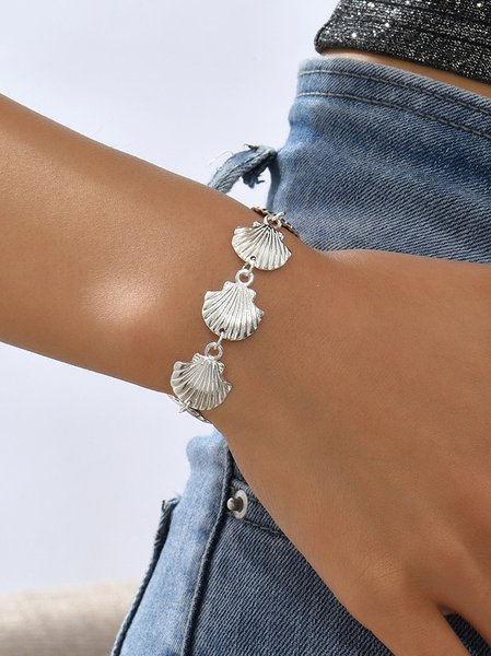 

Vacation Silver Metal Shell Bracelet Casual Boho Women's Jewelry, Bracelets