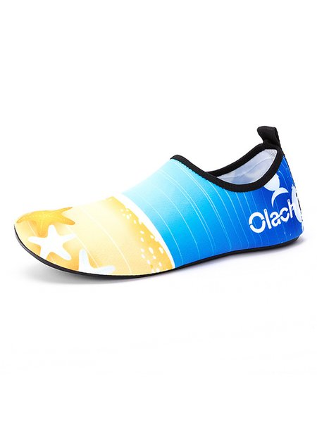 

Geometric Palm Leaf Abstract Fabric Sneakers & Wading Shoes, Blue, Sneakers