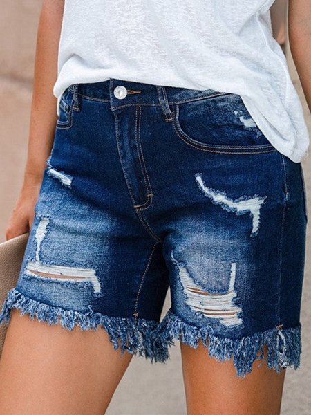 

Regular Fit Casual Denim Shorts, Blue, Shorts