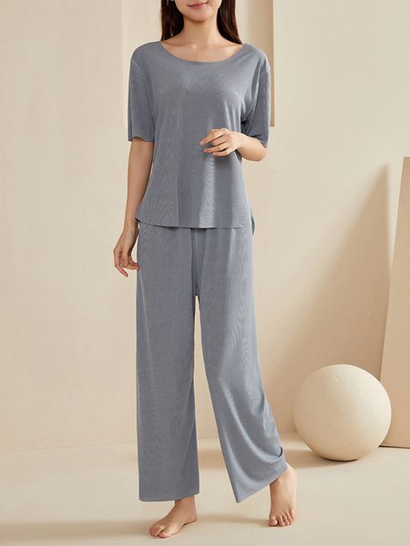 

Breathable Comfortable Casual Homewear Set, Blue, Loungewear & Sleepwear