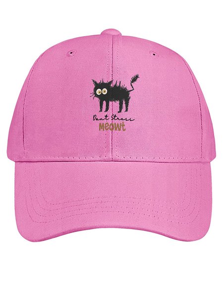 

Women’s Cat Lover Don't Stress Simple Text Letters Cotton Adjustable Hat, Pink, Women's Hats
