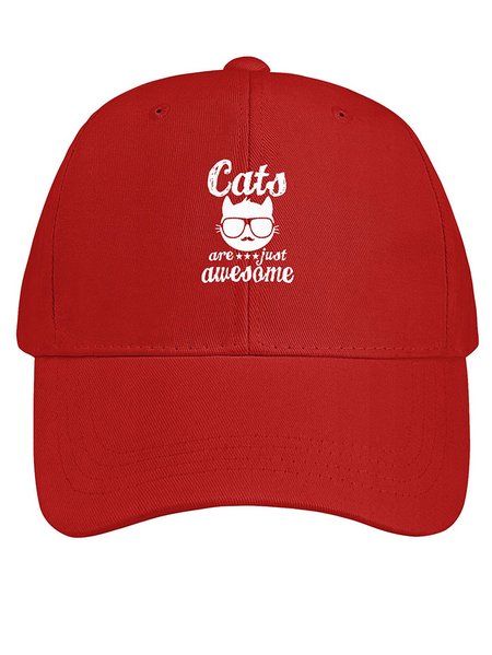 

Women’s Cats Are Just Awesome Cotton Fit Adjustable Hat, Red, Women's Hats
