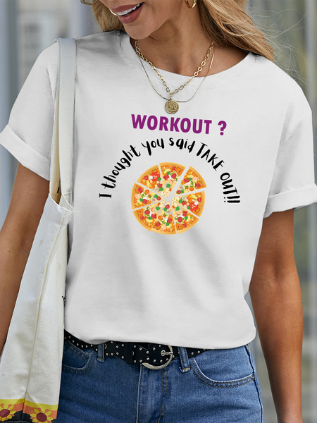 

Lilicloth x Iqs Workout I Thought You Said Take Out Women’s Funny Cotton Casual T-Shirt, White, T-shirts