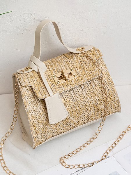 Urban Casual Straw Woven Messenger Bag Women's Handbag Vacation Daily