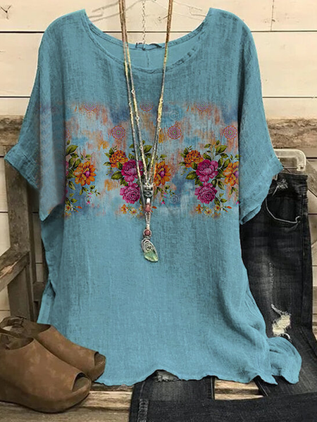 

Casual Plain Crew Neck Loose Shirt, Green, Shirts & Blouses