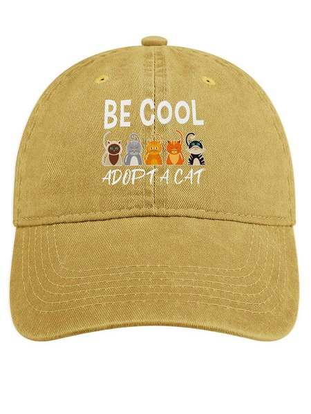 

Women's Cat Lover Cat Adoption Adjustable Denim Hat, Yellow, Women's Hats