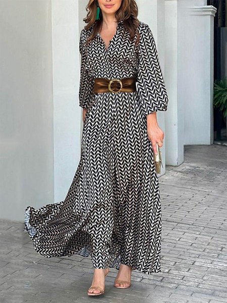 

Vacation Regular Fit Maxi Dress, Black-white, Maxi Dresses