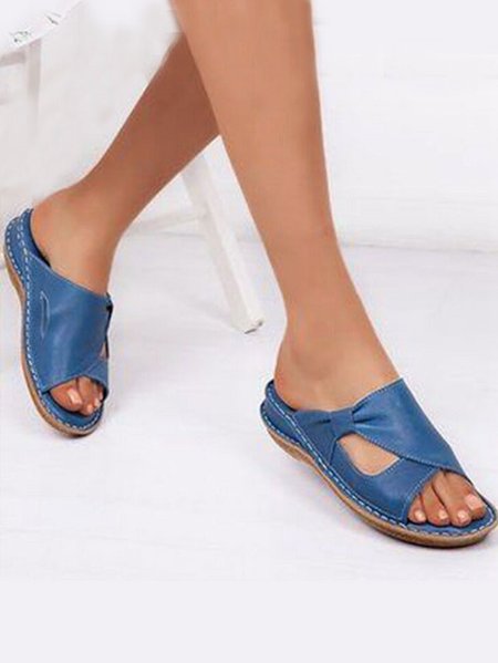 

Women's Hollow out Slip On Slide Sandals Summer Casual Sandals Walking Shoes, Royal blue, Sandals